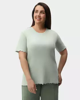 Футболка прямого кроя в рубчик