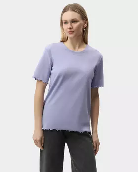 Футболка прямого кроя в рубчик