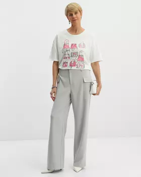 Футболка из модала и хлопка с принтом