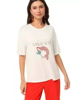 Футболка со стразами и стеклярусом