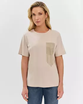 Футболка с мерцающими стразами