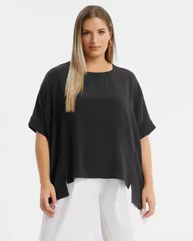 Футболка свободного кроя с удлиненной спинкой