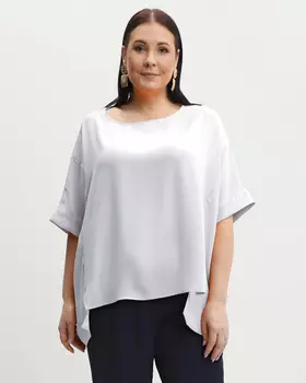 Футболка свободного кроя с удлиненной спинкой