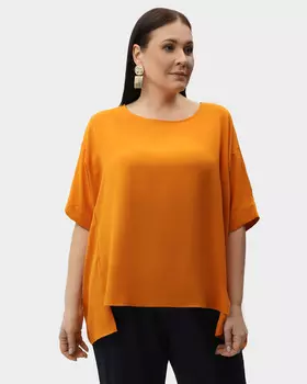 Футболка свободного кроя с удлиненной спинкой