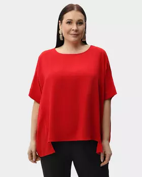 Футболка свободного кроя с удлиненной спинкой