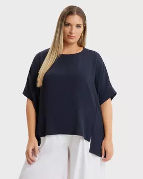 Футболка свободного кроя с удлиненной спинкой