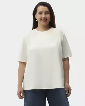 Футболка свободного силуэта с декором стразами