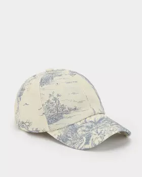 Хлопковая бейсболка с одноцветным орнаментом