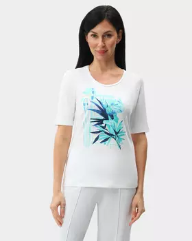 Хлопковая футболка Edda с абстрактным принтом