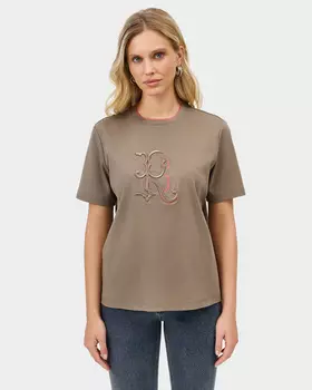 Хлопковая футболка с акцентной вышивкой