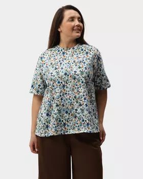 Хлопковая футболка с акварельным принтом