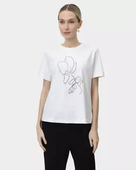 Хлопковая футболка с фольгированным принтом