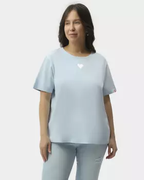 Хлопковая футболка с фольгированным принтом в виде сердца