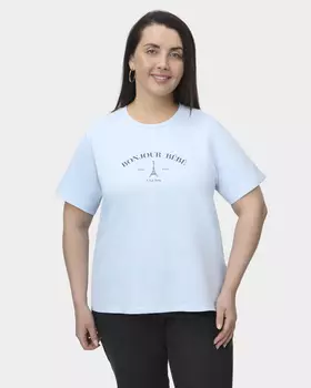 Хлопковая футболка с принтом на полочке