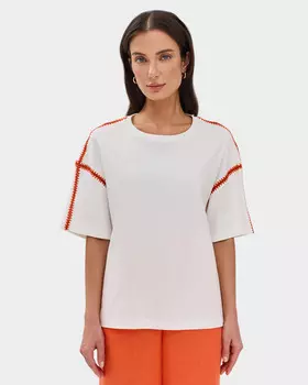 Хлопковая футболка с яркой вышивкой