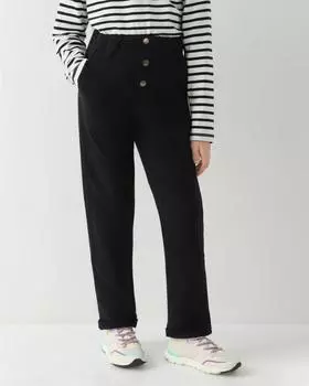 Хлопковые брюки прямого кроя на пуговицах