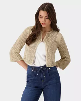 Хлопковый кардиган со сверкающими стразами