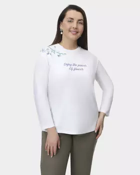 Хлопковый лонгслив с цветочным принтом