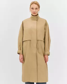 Хлопковый плащ с воротником-стойкой