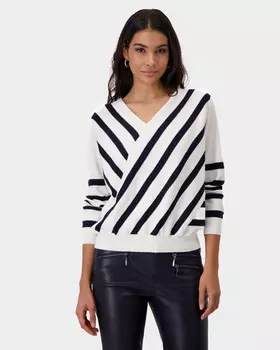 Хлопковый пуловер в широкую полоску