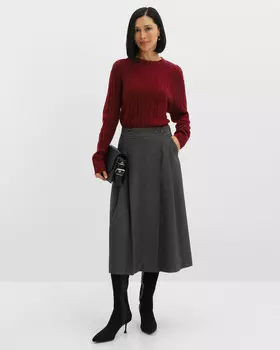 Юбка миди A-силуэта на запах