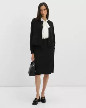 Юбка миди прямого кроя с высокой посадкой и карманами