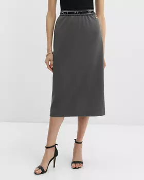 Юбка прямого кроя с эластичным поясом
