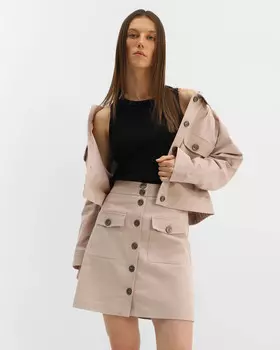 Юбка с застежкой на пуговицы и с накладными карманами