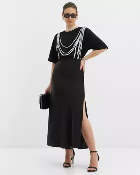 Юбка, р. XXL, цвет Черный