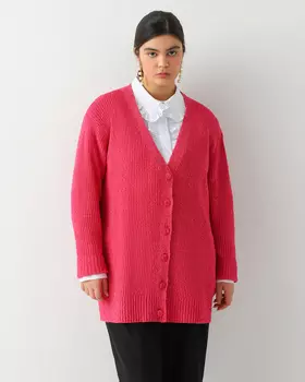 Вязаный кардиган из фактурной нити