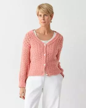 Ажурный кардиган с застежкой на пуговицы