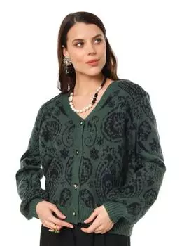 кардиган, р. 42, цвет Зеленый/темно-синий