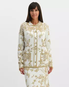 Кардиган с жаккардовым рисунком из люрексной нити