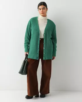 Вязаный кардиган из фактурной нити