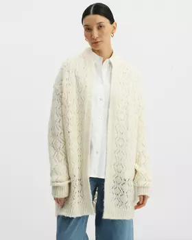 Ажурный кардиган с шерстью альпака