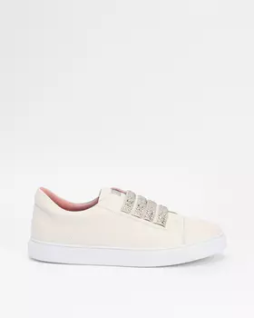 Кеды из натуральной кожи с декором стразами