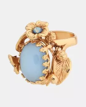 Кольцо с голубой вставкой