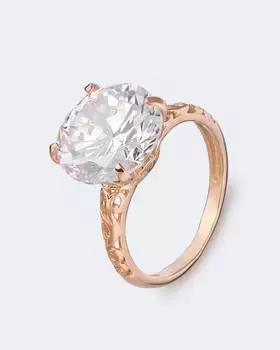 Кольцо-солитер резное