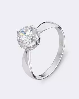 Кольцо-солитер с фианитом