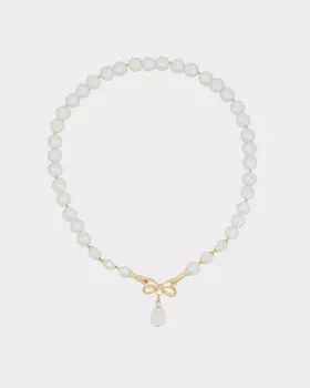 Колье из жемчуга Майорка с подвеской-бантиком