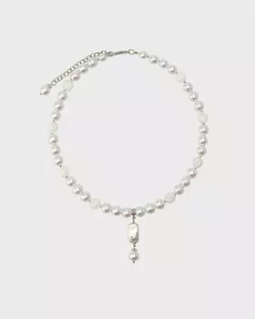 Колье из жемчуга Майорка с подвеской из натурального перламутра