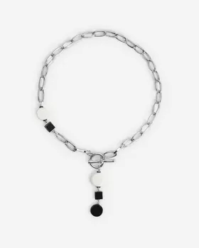 Асимметричное колье с кулоном из камней и кристаллов