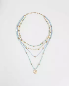 Колье, р. единыйразмер, цвет Голубой