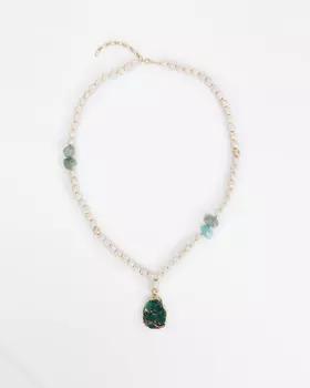 Колье, р. единыйразмер, цвет Зеленый