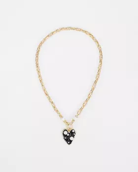 Колье с гальваническим золотым покрытием и подвеской из ювелирной смолы