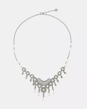 Колье с искуственным жемчугом и кристаллами Preciosa