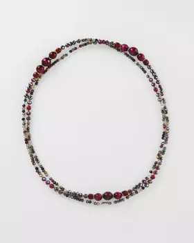 Колье с натуральными камнями и хрустальным стеклом