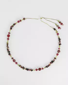 Колье с натуральными камнями со скользящим замком