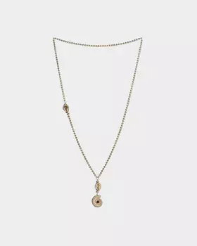 Колье с подвеской в виде ракушки с фианитами