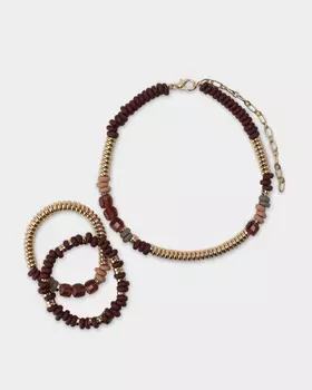 Комплект: колье и два браслета